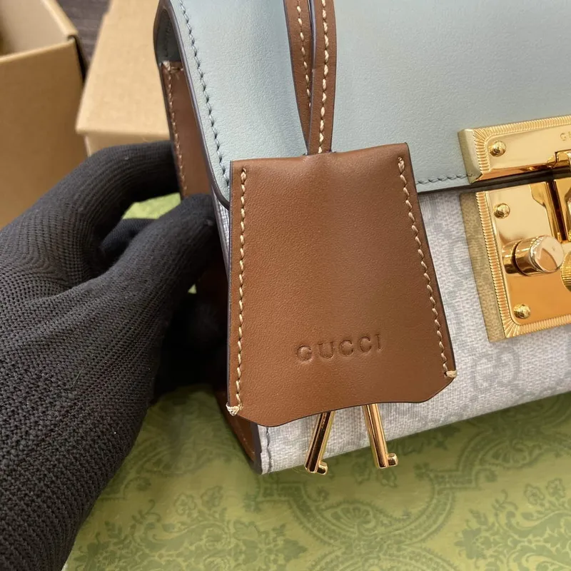 Gucci 409487 Padlock Small Shoulder Bag Blue