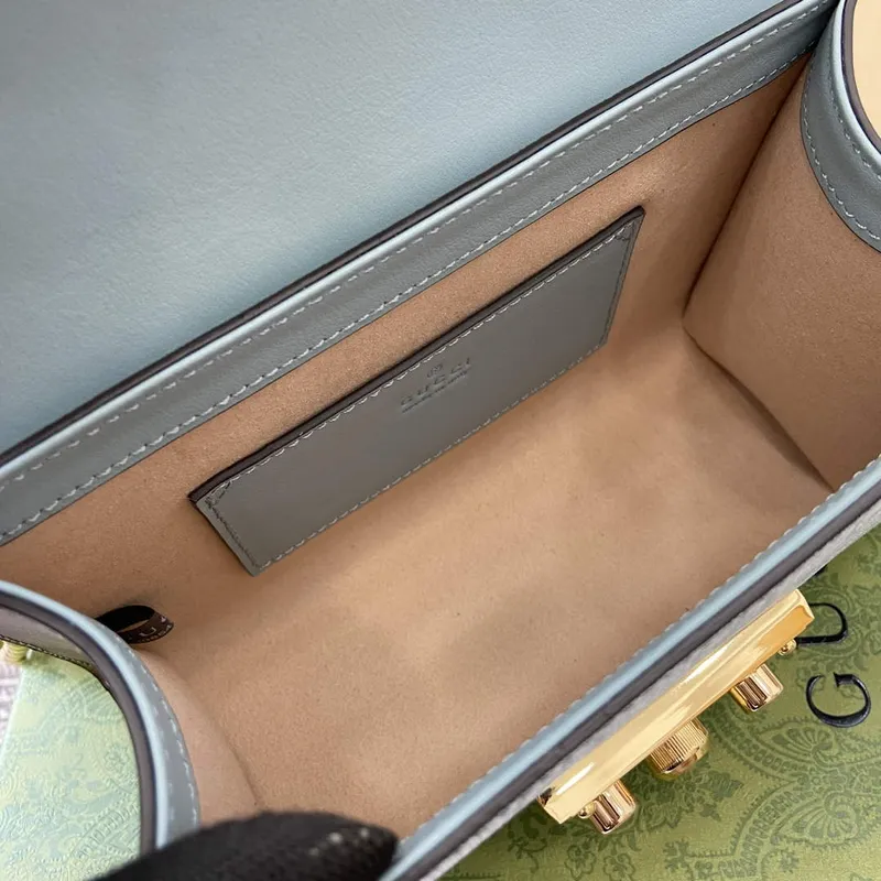 Gucci 409487 Padlock Small Shoulder Bag Blue