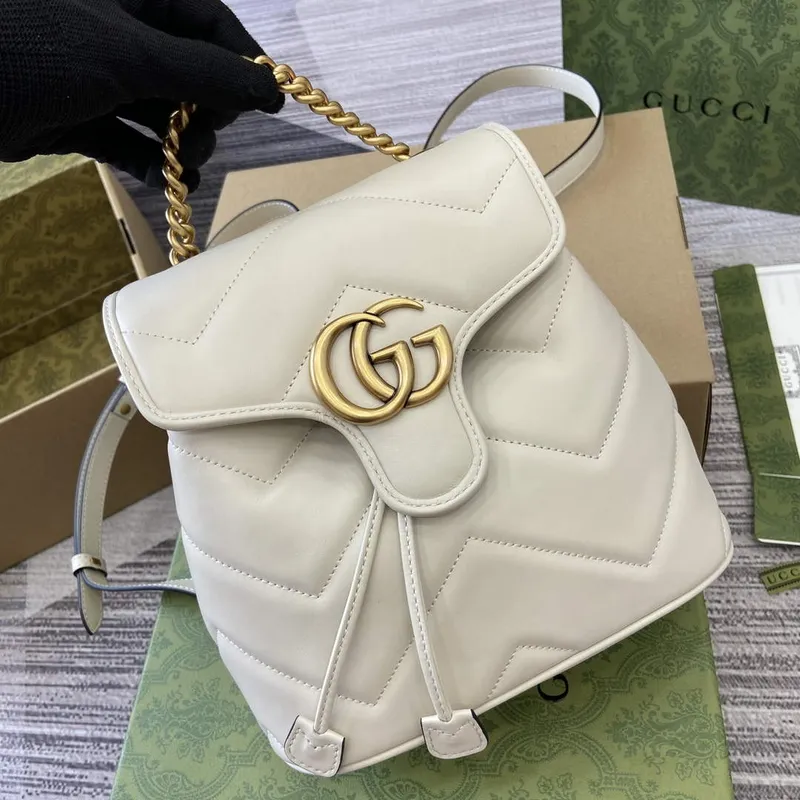 Gucci 777253 GG Marmont Mini Backpack White