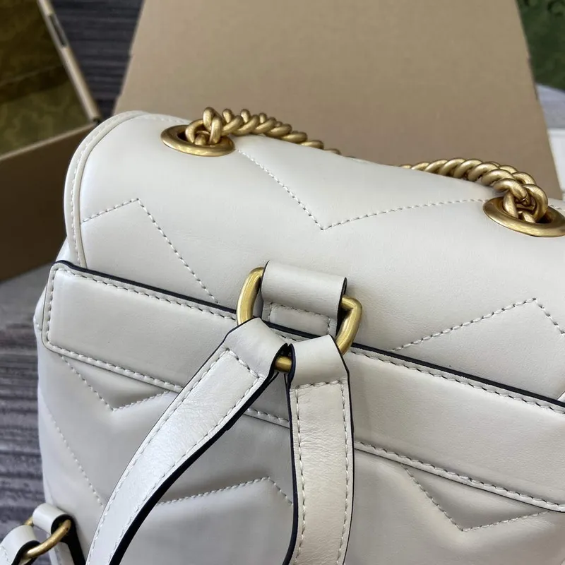 Gucci 777253 GG Marmont Mini Backpack White