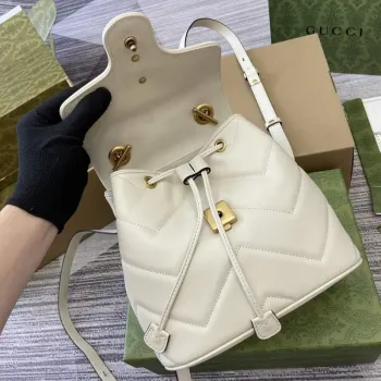 Gucci 777253 GG Marmont Mini Backpack White