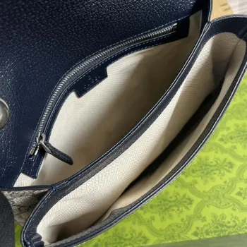 Gucci 721172 Blondie Medium top handle bag Beige and ebony Navy blue