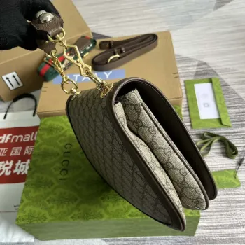 Gucci 721172 Blondie Medium top handle bag Beige and ebony GG Supreme canvas