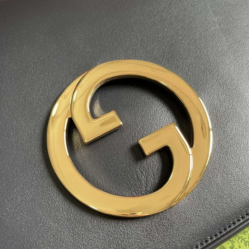 Gucci 721172 Blondie Medium top handle bag Black with navy blue