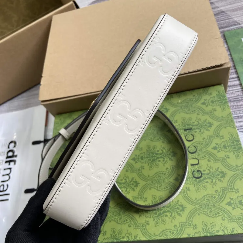 Gucci 772794 GG Super Mini Shoulder Bag White