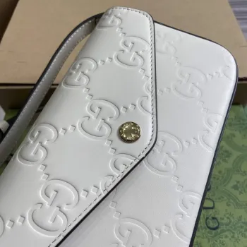Gucci 772794 GG Super Mini Shoulder Bag White