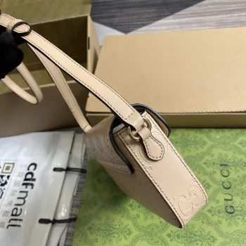 Gucci 772794 GG Super Mini Shoulder Bag Light beige