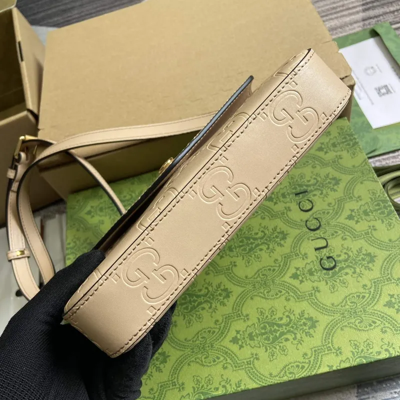 Gucci 772794 GG Super Mini Shoulder Bag Light beige