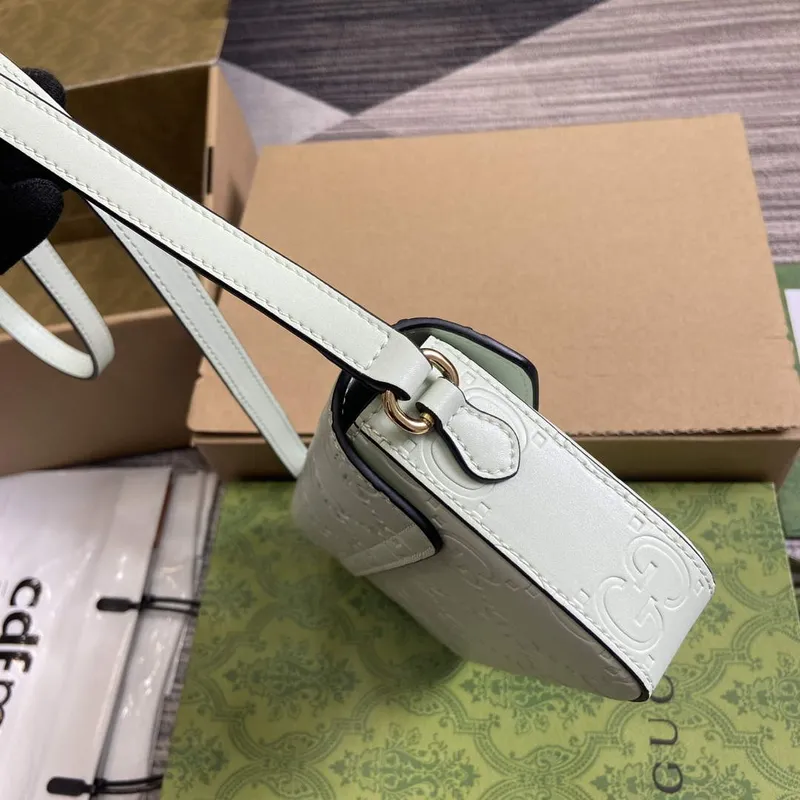 Gucci 772794 GG Super Mini Shoulder Bag Pale green