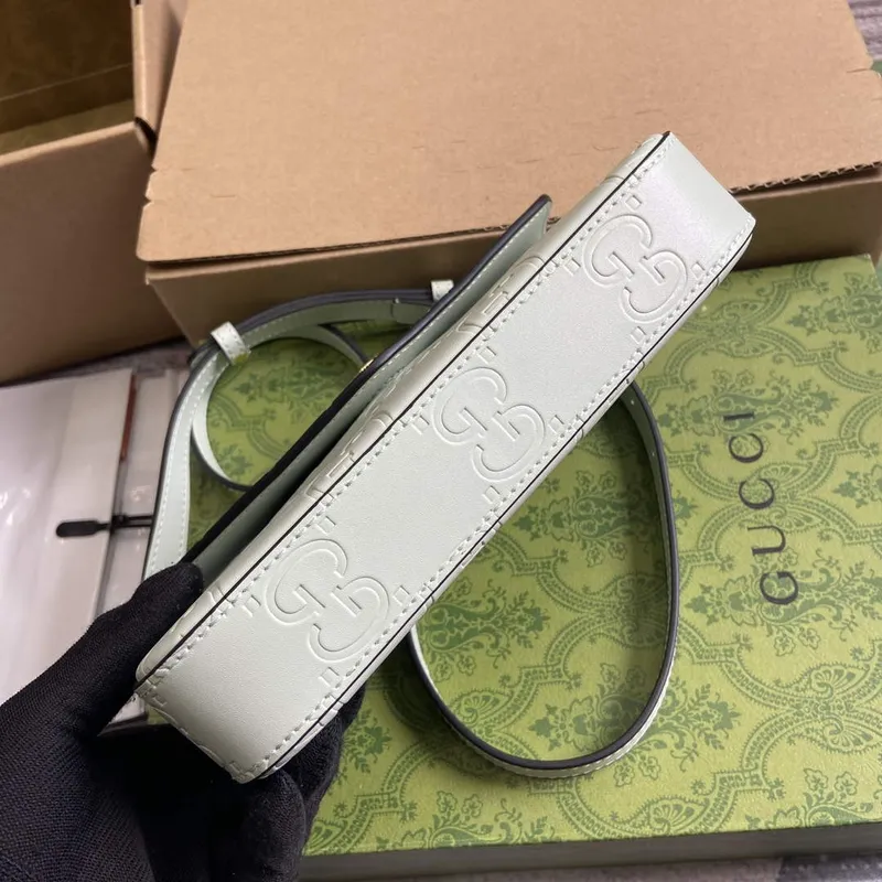 Gucci 772794 GG Super Mini Shoulder Bag Pale green