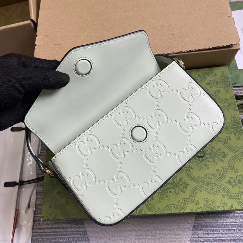 Gucci 772794 GG Super Mini Shoulder Bag Pale green