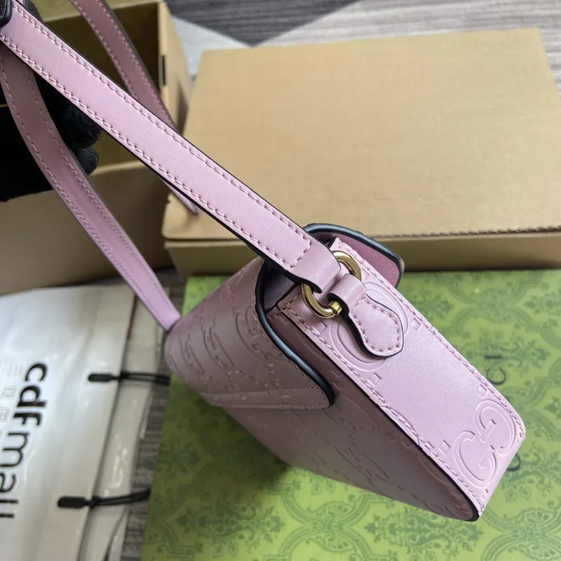 Gucci 772794 GG Super Mini Shoulder Bag Light purple