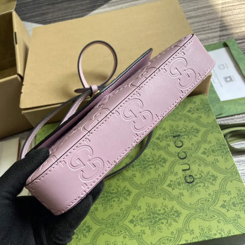 Gucci 772794 GG Super Mini Shoulder Bag Light purple