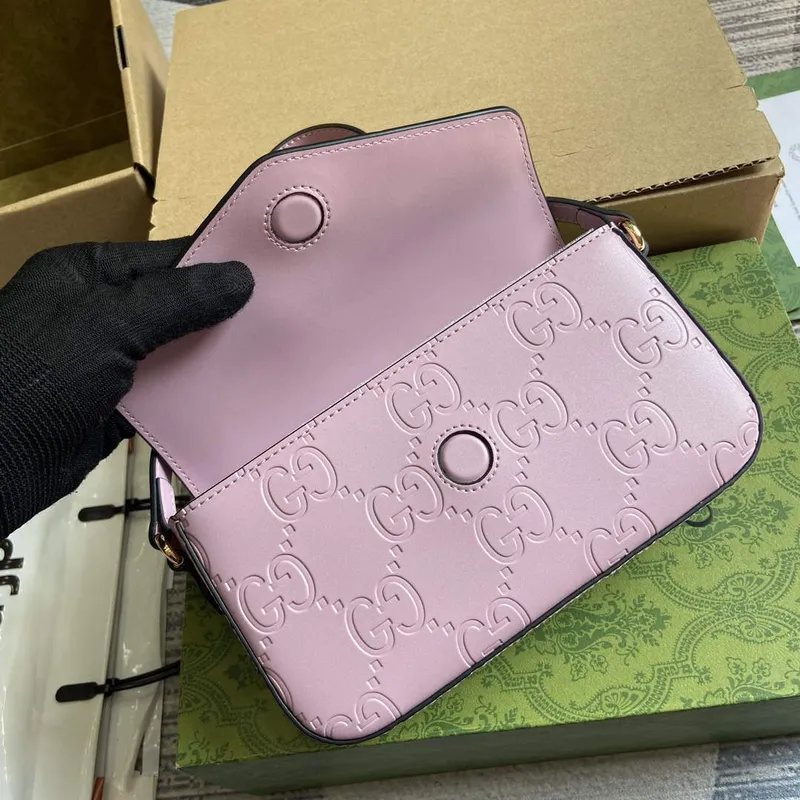 Gucci 772794 GG Super Mini Shoulder Bag Light purple