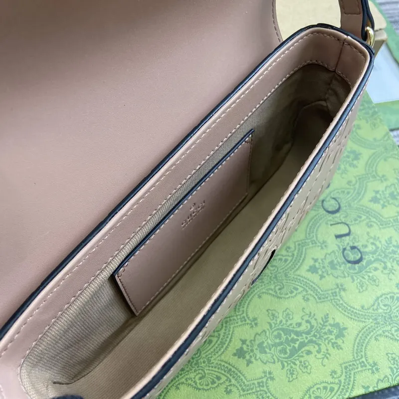 Gucci 772794 GG Super Mini Shoulder Bag Rose beige