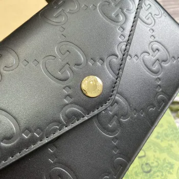 Gucci 772794 GG Super Mini Shoulder Bag Black