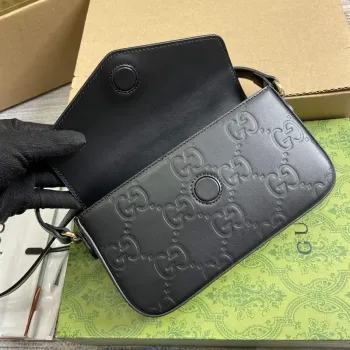 Gucci 772794 GG Super Mini Shoulder Bag Black