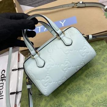 Gucci 790130 GG Super Mini Top Handle Bag Light Green