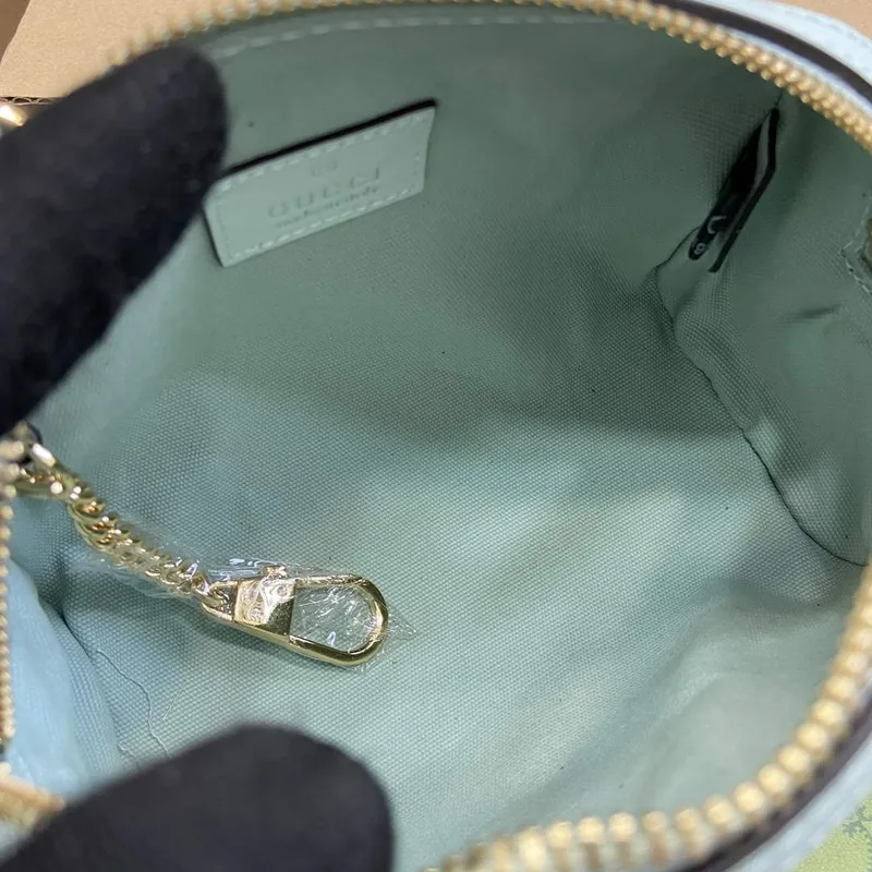 Gucci 790130 GG Super Mini Top Handle Bag Light Green