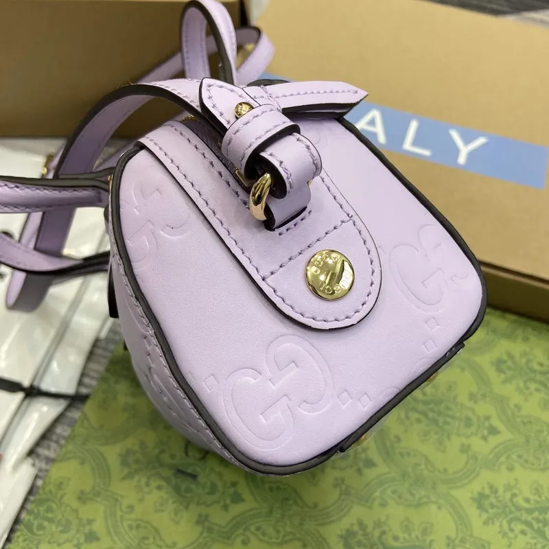 Gucci 790130 GG Super Mini Top Handle Bag Light purple