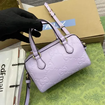 Gucci 790130 GG Super Mini Top Handle Bag Light purple