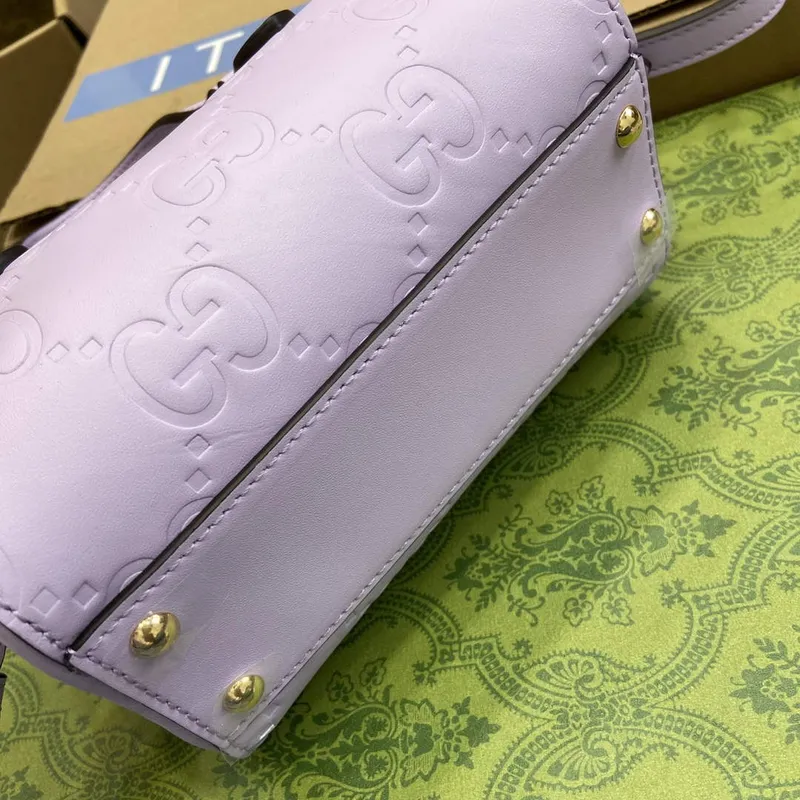 Gucci 790130 GG Super Mini Top Handle Bag Light purple