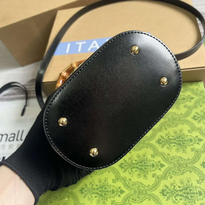 Gucci 760200 Mini Bamboo Shoulder Bag Black