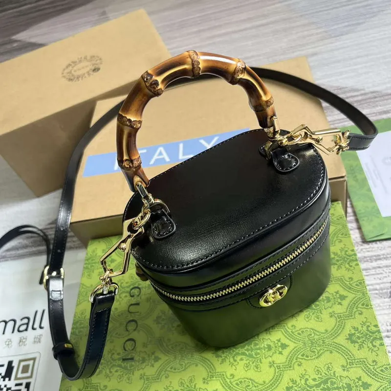 Gucci 760200 Mini Bamboo Shoulder Bag Black