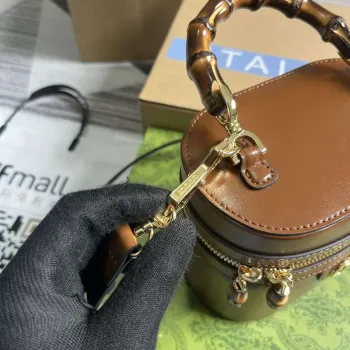 Gucci 760200 Mini Bamboo Shoulder Bag Brown