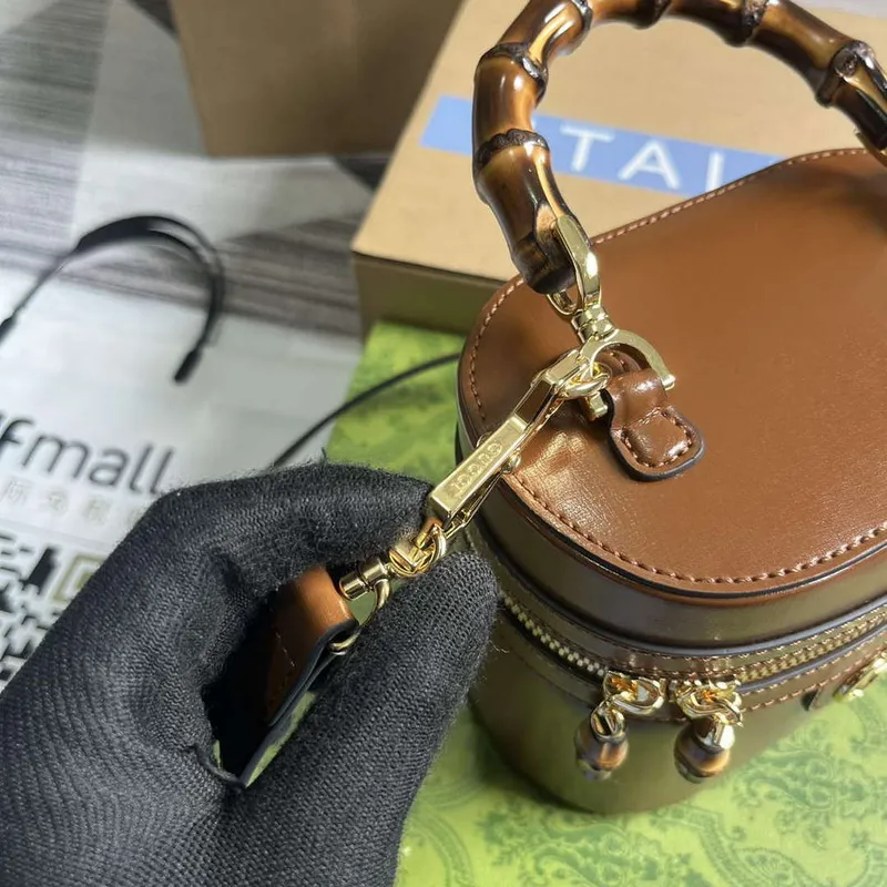 Gucci 760200 Mini Bamboo Shoulder Bag Brown