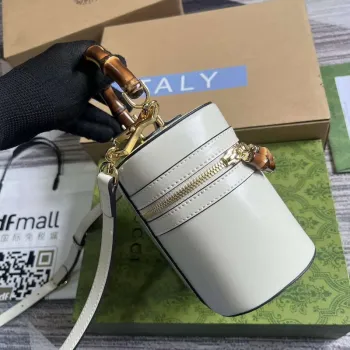 Gucci 760200 Mini Bamboo Shoulder Bag White