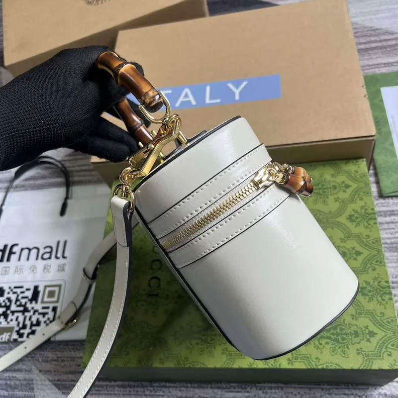 Gucci 760200 Mini Bamboo Shoulder Bag White