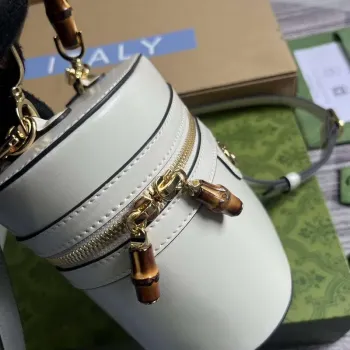 Gucci 760200 Mini Bamboo Shoulder Bag White