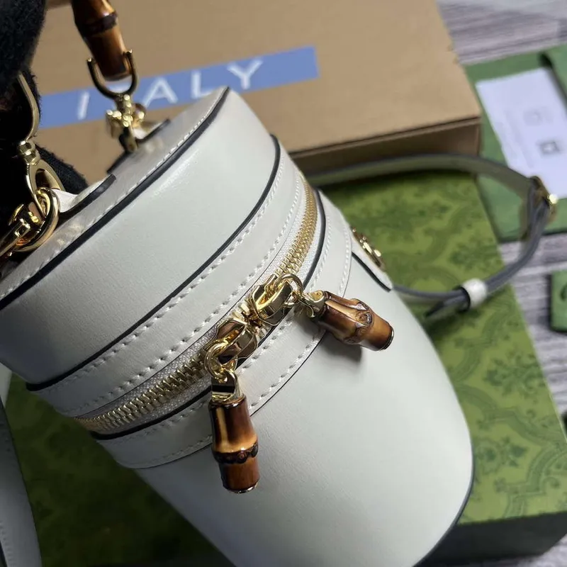 Gucci 760200 Mini Bamboo Shoulder Bag White