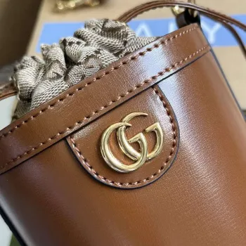 Gucci 760201 Ophidia Mini Bucket Bag Brown