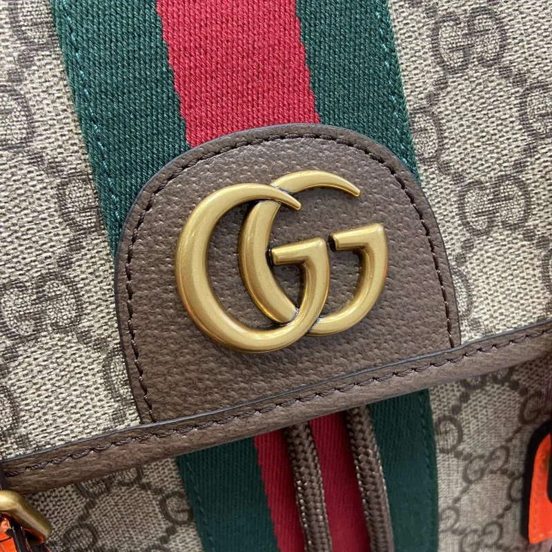 Gucci 598140 Ophidia GG Medium Backpack Bright orange