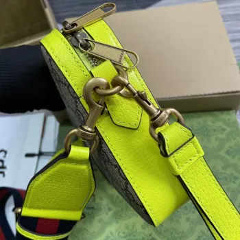Gucci 699439 Ophidia GG Small Crossbody Bag Fluorescent yellow