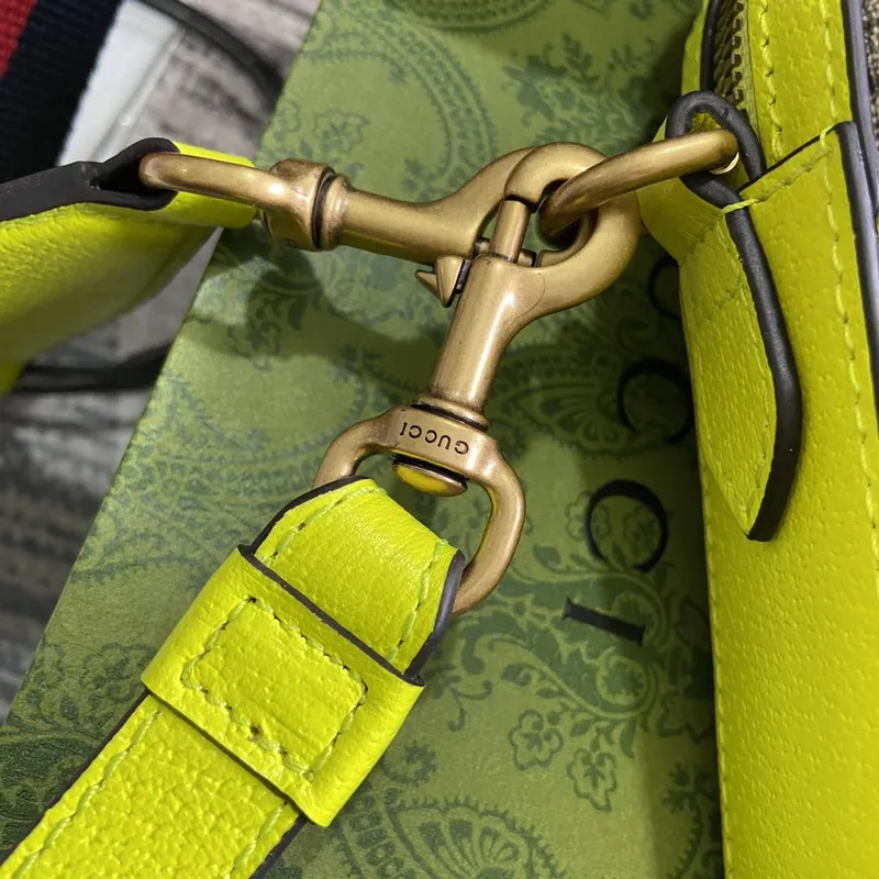 Gucci 699439 Ophidia GG Small Crossbody Bag Fluorescent yellow