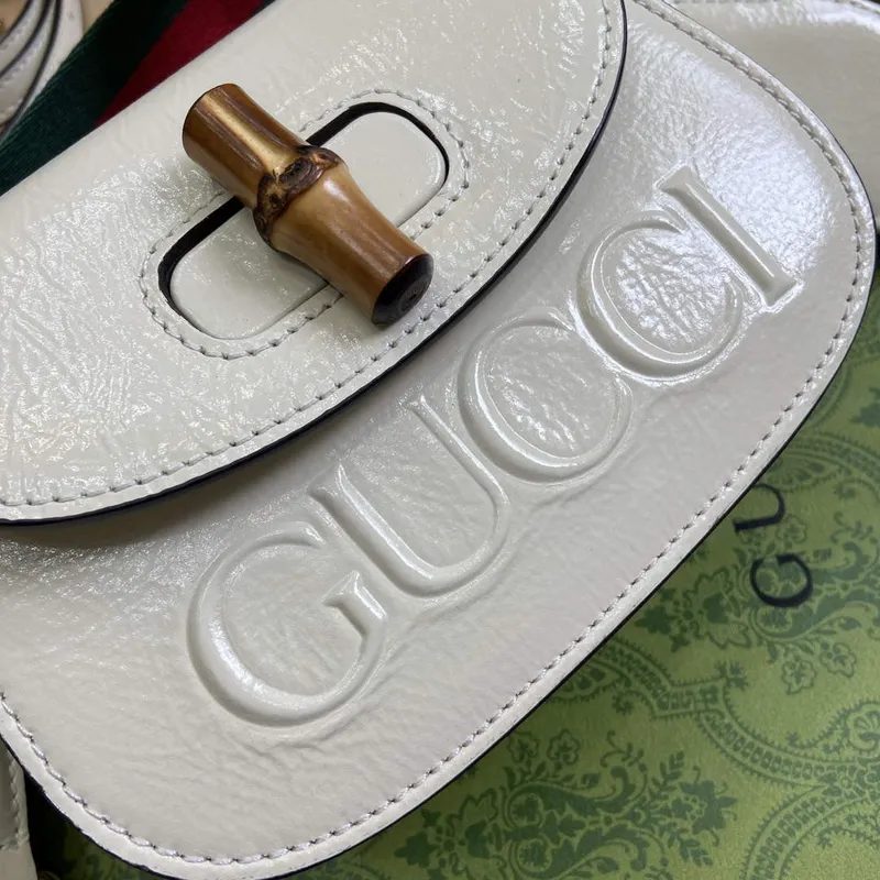 Gucci 786482 Gucci Bamboo 1947 Mini Top Handle Bag White