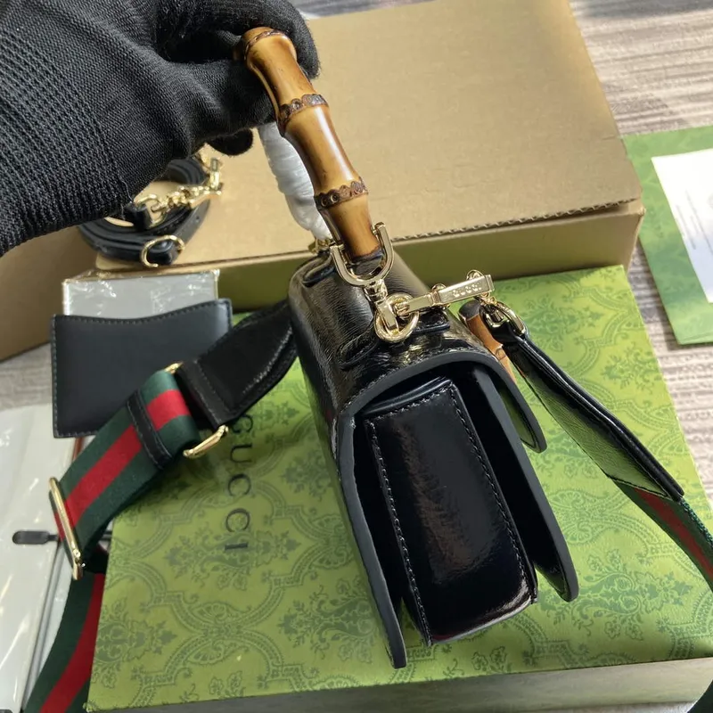 Gucci 786482 Gucci Bamboo 1947 Mini Top Handle Bag Black