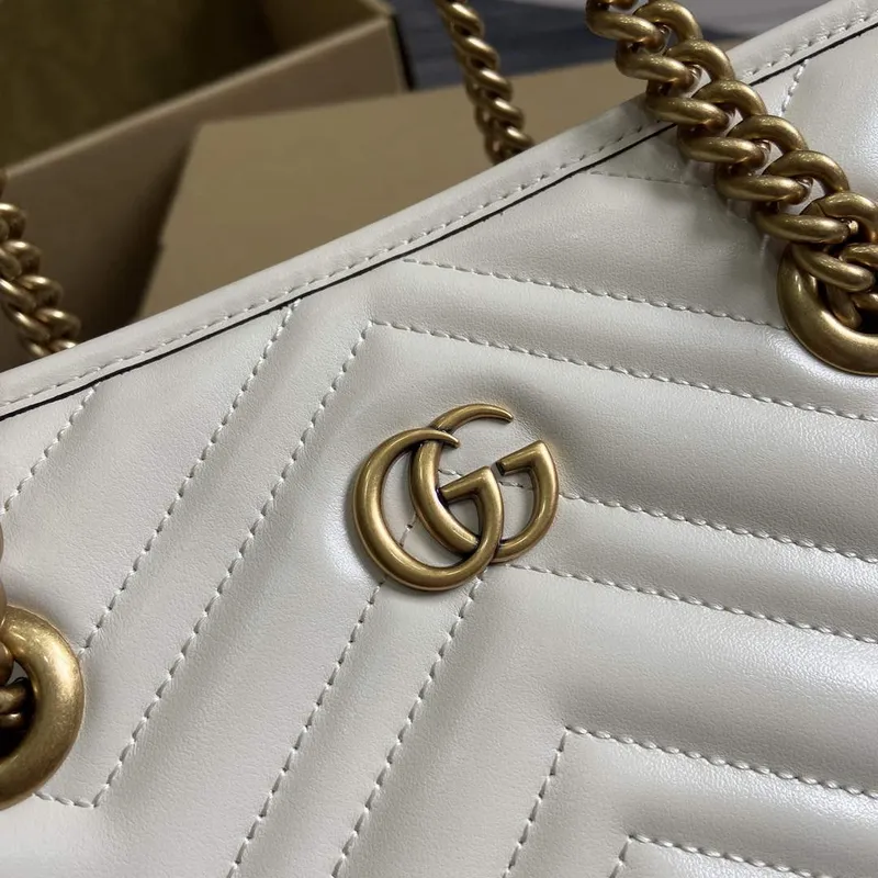 Gucci 779727 GG Marmont small Tote Bag White