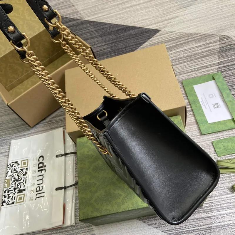 Gucci 779727 GG Marmont small Tote Bag Black