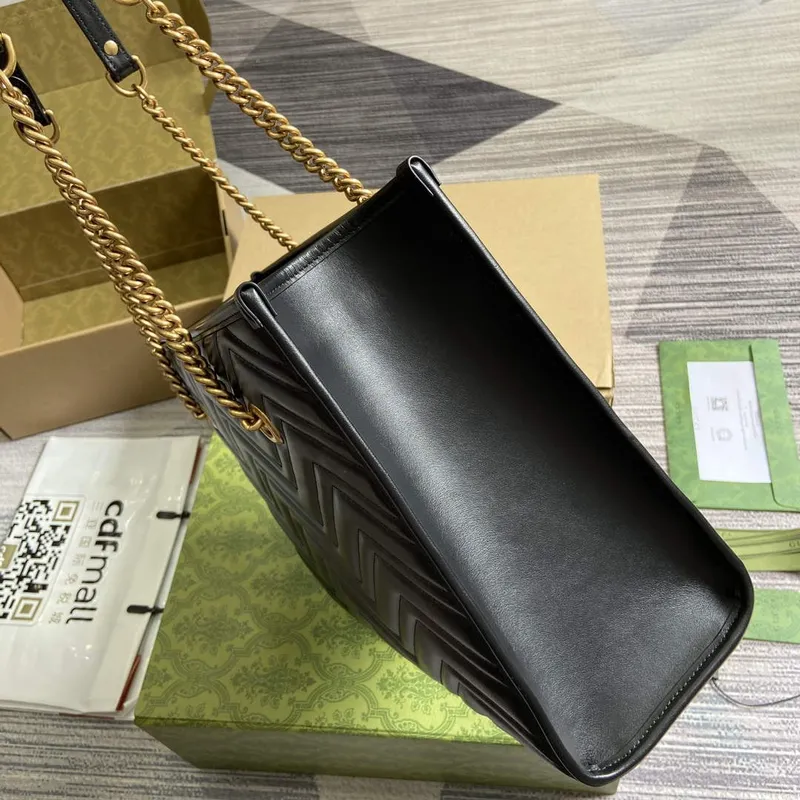 Gucci 779724 GG Marmont Medium Tote Bag Black