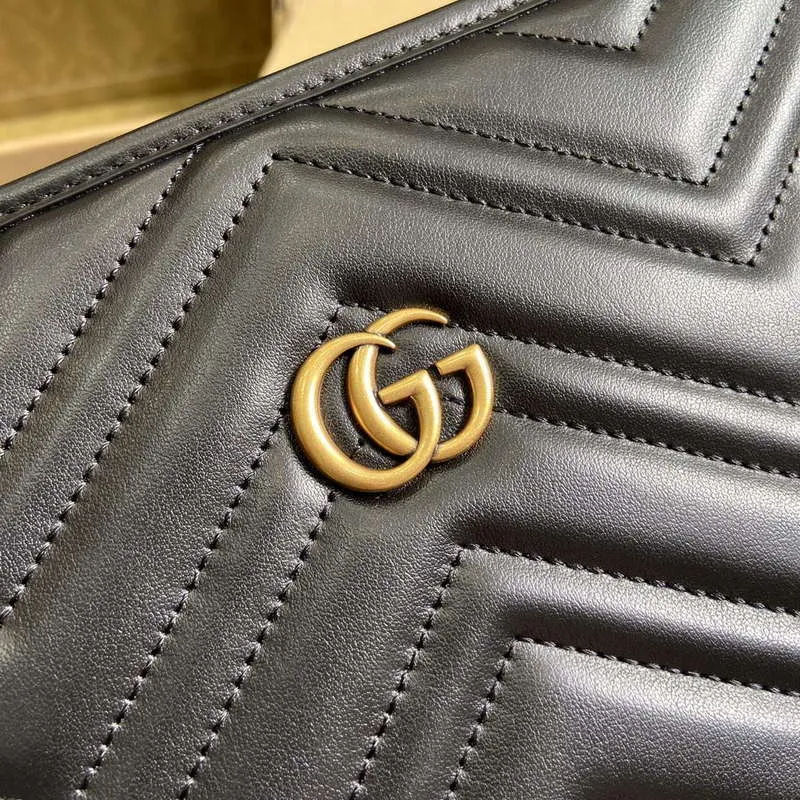 Gucci 779724 GG Marmont Medium Tote Bag Black