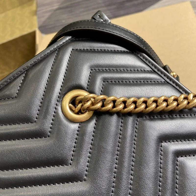 Gucci 779724 GG Marmont Medium Tote Bag Black
