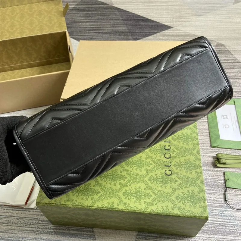 Gucci 779724 GG Marmont Medium Tote Bag Black