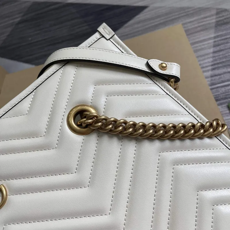 Gucci 779724 GG Marmont Medium Tote Bag White