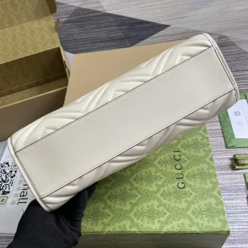 Gucci 779724 GG Marmont Medium Tote Bag White