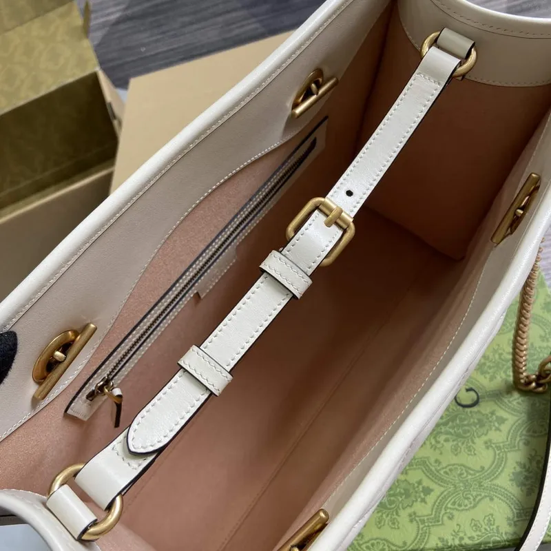 Gucci 779724 GG Marmont Medium Tote Bag White