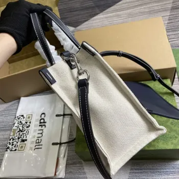 Gucci 772144 Mini Tote Bag With Gucci Print Blue